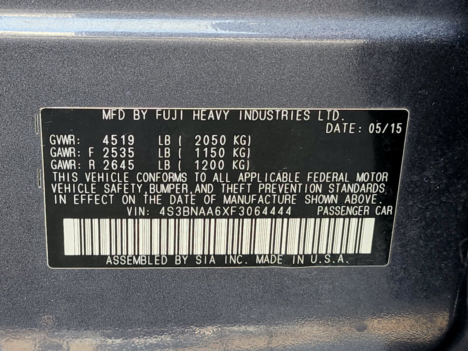 2015 Subaru Legacy 2.5i