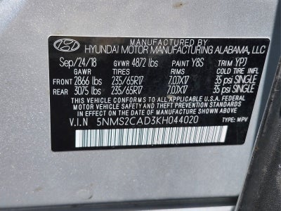 2019 Hyundai SANTA FE SE