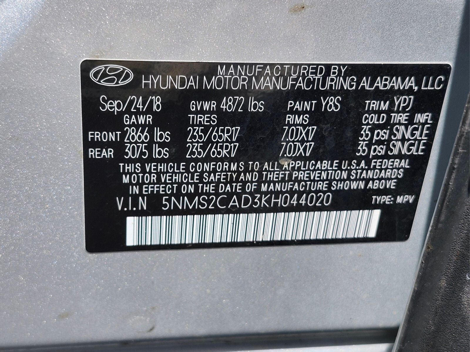 2019 Hyundai SANTA FE SE