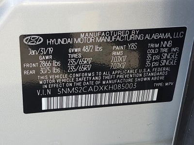 2019 Hyundai SANTA FE SE