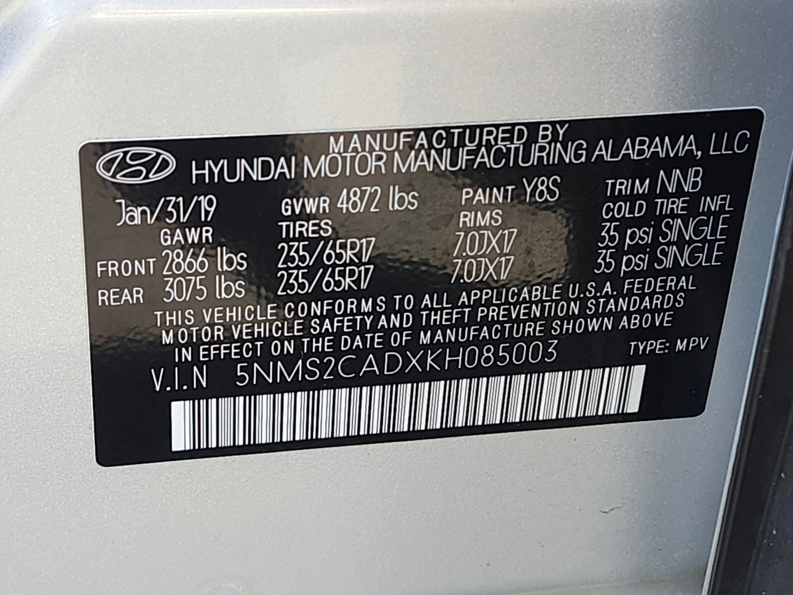 2019 Hyundai SANTA FE SE