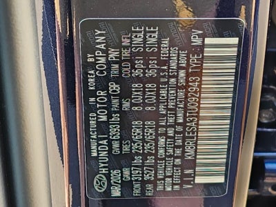 2026 Hyundai PALISADE HYBRID SEL 7 Passenger
