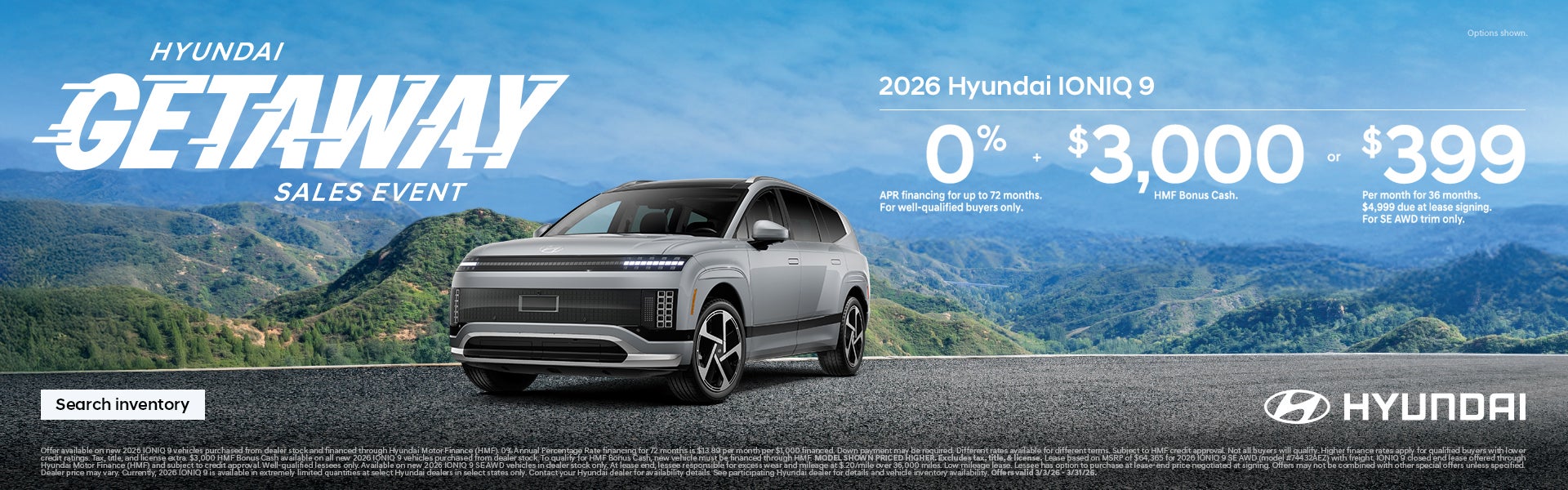 2026 Hyundai IONIQ 9 APR or Lease or Bonus Cash Offer