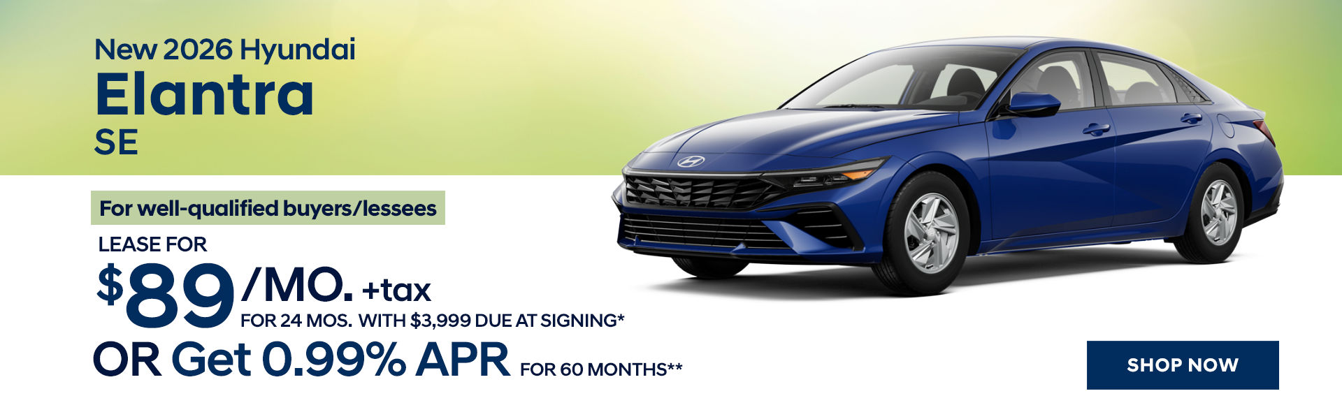 New 2026 Hyundai Elantra SE