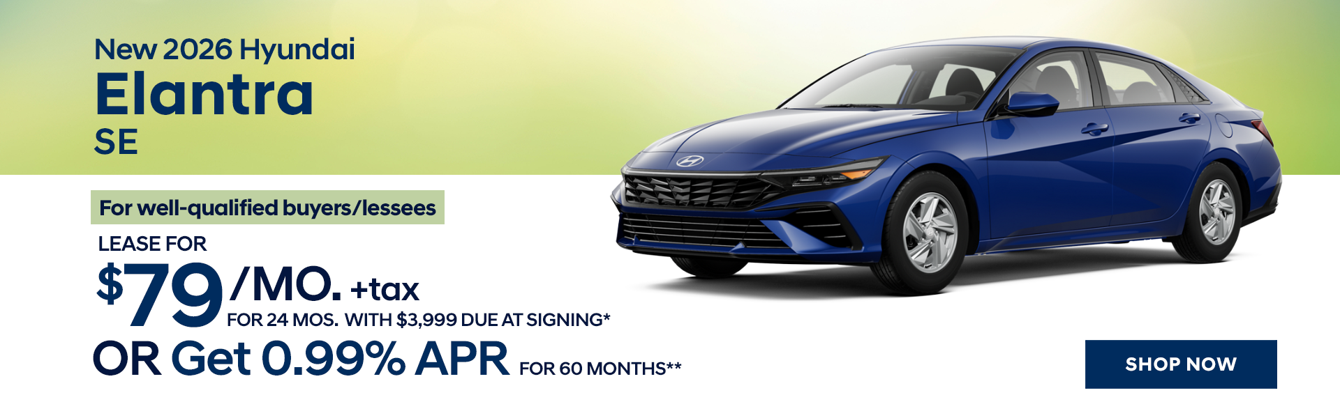 New 2026 Hyundai Elantra SE