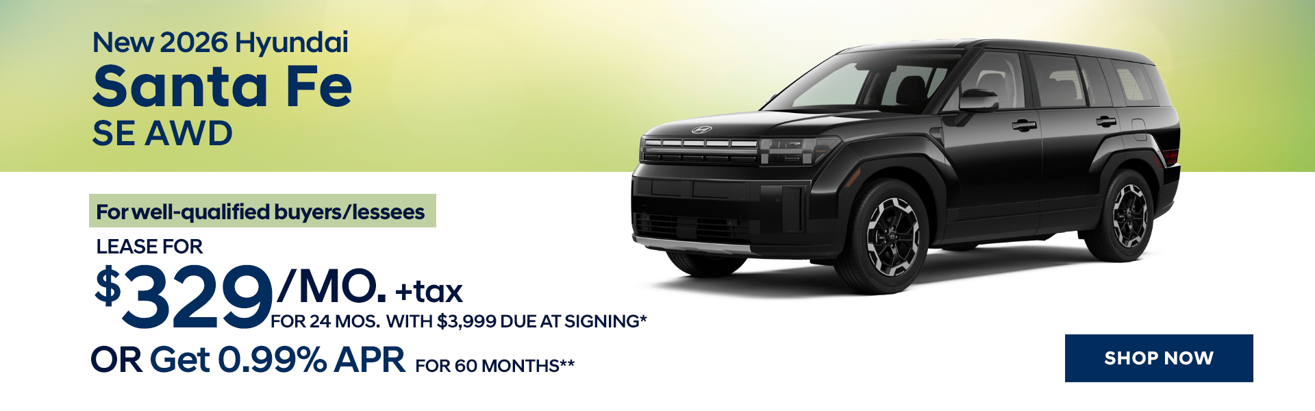 New 2026 Hyundai Santa Fe SE AWD